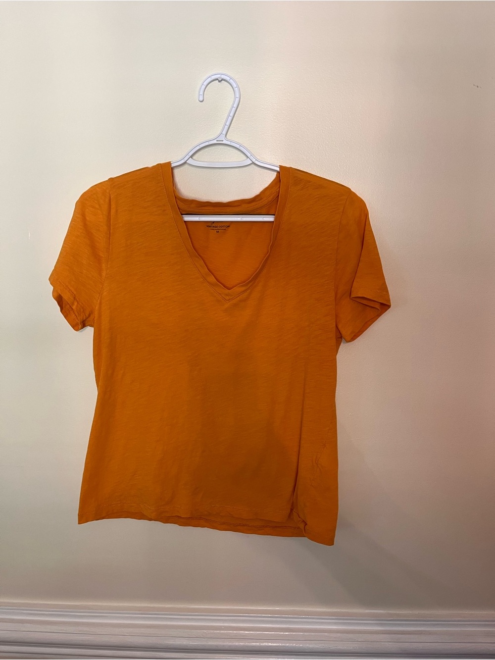 J. Crew Orange V-Neck Short Sleeve Tee - Picture 5 of 6
